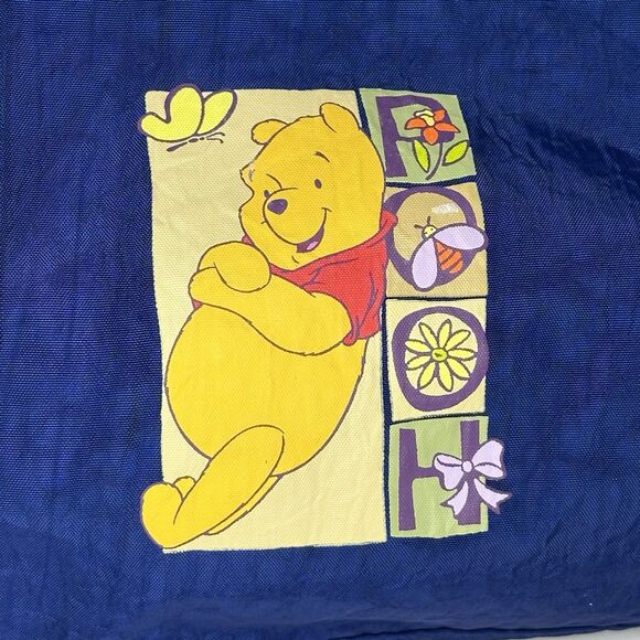 Vintage Winnie the Pooh Duffle Bag Blue Nylon Disney Travel Gym Weekend Tote main image 9